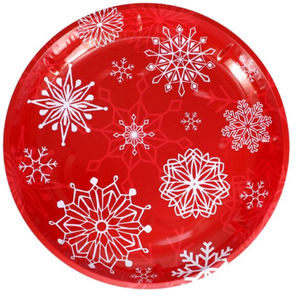 Holiday Prints Round Embossed Tin Tray, 9.9-in. Serving Cookie Platter (4) Trays - Picture 4 of 5